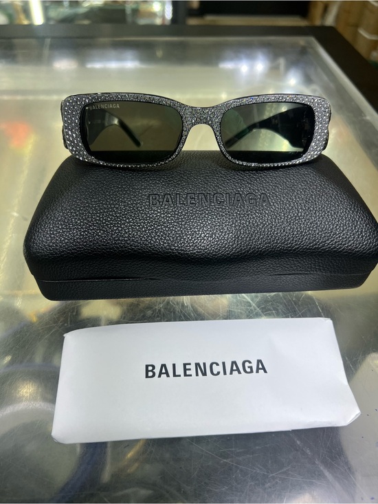 Balenciaga Dynasty Sunglasses with Crystal-Studded Silver Frame main image 6